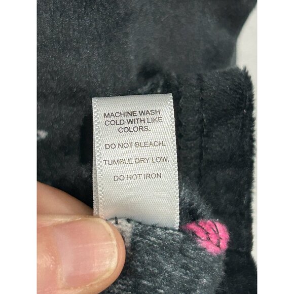 Nicole Miller New York Floral Pajama Set Long Sleeve Top Pants Black Pink Sz M - Picture 11 of 13